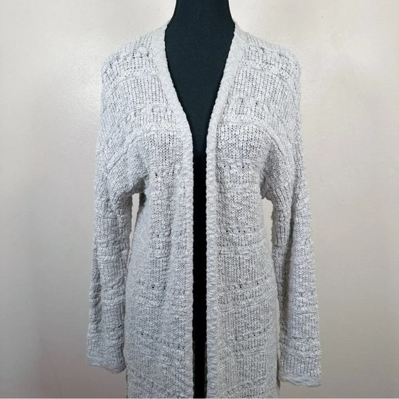 Nicole Miller Women's Size Medium Open Front  Crochet Knit Cardigan - Picture 2 of 16